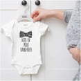 thumbnail image 5 of Funny Lock Up Your Daughters Bowtie Bodysuit Jumper Boys Infant Baby Brisco Brands NB, 5 of 6