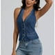 thumbnail image 4 of Chaleco de mezclilla con cuello en V y cuello en V para mujer, 4 of 6