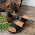 thumbnail image 4 of Xfvqtps Womens Slide Sandals Block Heel Open Toe Slip on Sandals with Double Strap for Casual Office Summer Wear, 4 of 8