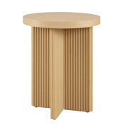 Lillian Fluted End Table, Natural Pine Finish dimensions: 25.67"L*21.54"W*6.38"H