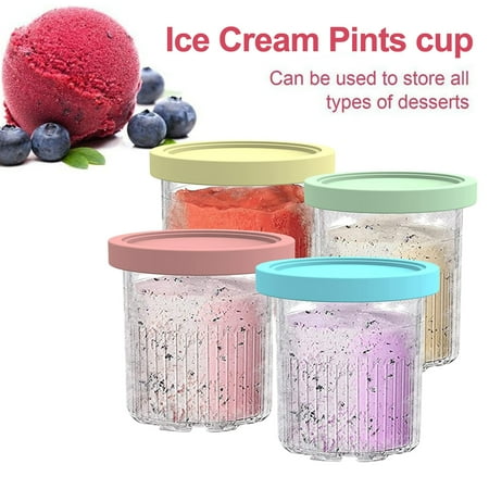 

BPA-Free Ice Cream Container with Lid - Dishwasher Safe Reusable Airtight and Homemade Ice Cream Pint for Ninja NC500 NC501 Series Creami