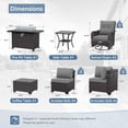 thumbnail image 2 of Kullavik 13 Pieces Patio Furniture Set, Rattan Wicker Outdoor Conversation Sets w/43in Propane Fire Pit Table, Swivel Rocking Chairs Patio Sectional Sofa w/4 Inch Cushion, Gray, 2 of 6