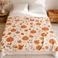 thumbnail image 5 of Thanksgiving Flannel Throw Blanket, Soft Warm Lightweight Harvest Pumpkin Fall Print Decorative Blanket for Couch, Bed and Living Room, Cozy Holiday Party Gift and Home Decor, 51x59 Inch, 5 of 6