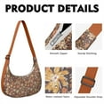 thumbnail image 2 of Nylon Crescent Bag for Women Men Trendy, Floral Medium Crossbody Dumpling Bags with Adjustable Strap Lightweight Travel Shoulder Tote Half Moon Hobo Bag, 2 of 5