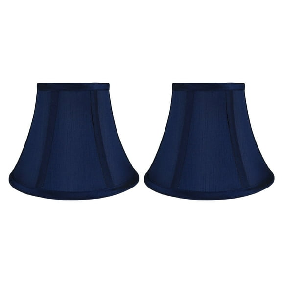 Urbanest Set of 2 Softback Bell Lampshade, Faux Silk, 5-inch by 9-inch by 7-inch, Navy Blue, Spider-fitter