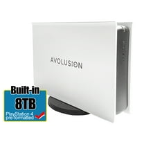 Avolusion PRO-5X Series 8TB USB 3.0 External Gaming Hard Drive for PS4 Original, Slim & Pro (White) - 2 Year Warranty