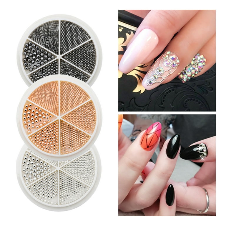 Grofry Delicate Nail Beads Match Freely Nail Accessories Long Lasting 