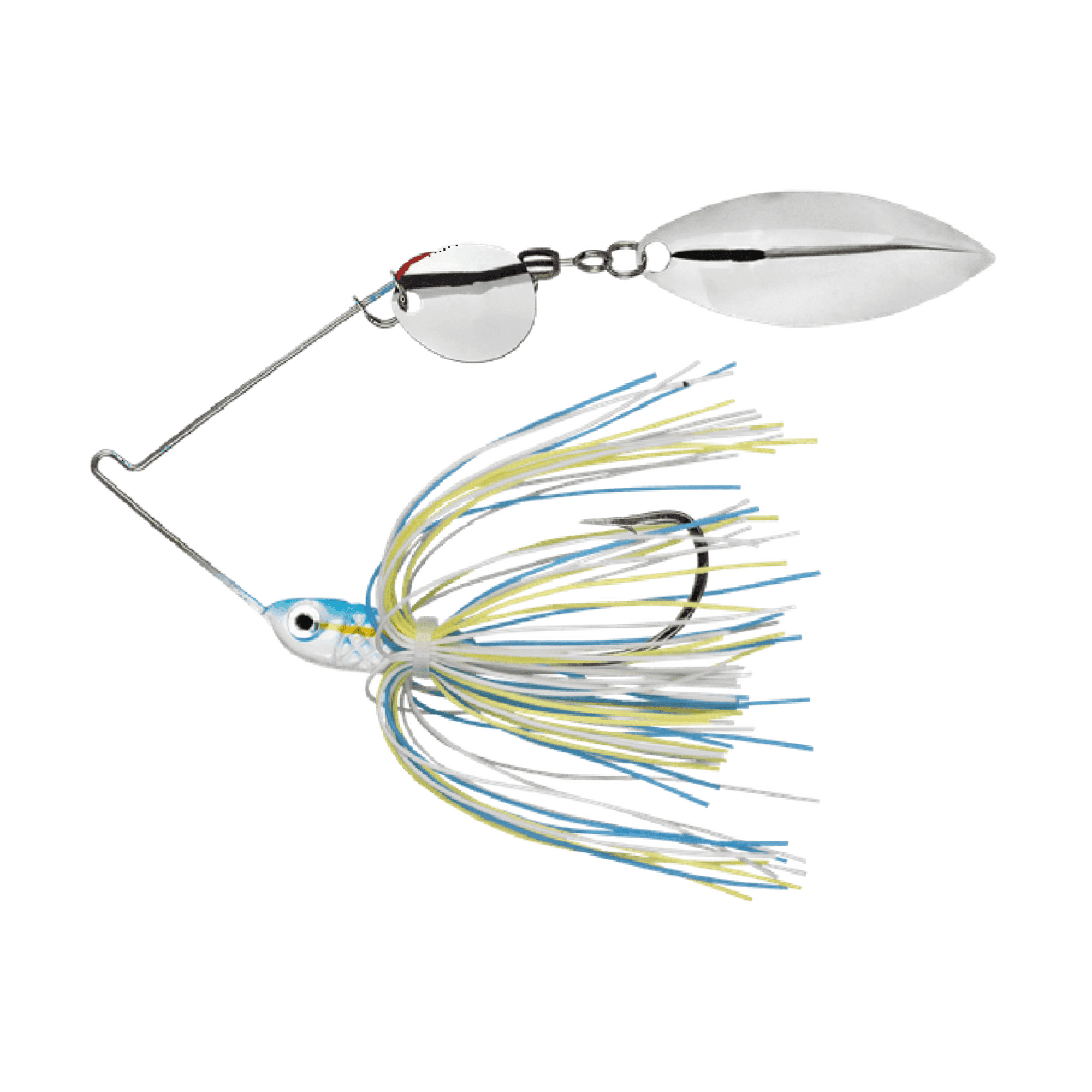 Promo Spinnerbait Lure 1/4 oz Colorado Willow White Blue Yellow