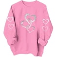 thumbnail image 2 of Tiweut Sweatshirts for Women Valentine's Day Heart Print Sweatshirt Crewneck Long Sleeve Pullover Hoodless Blouse, 2 of 2