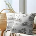thumbnail image 6 of French Country Pillow Covers 16x16 Inch Set of 2 Black Brown and White Printed Vintage Toile Cottage Decorative Throw Pillows Rustic Farmhouse Pillow Cases Cotton Linen Cushion Covers for Couch Decor, 6 of 6