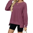 thumbnail image 3 of TEMOFON Sweatshirts for Women Crewneck Long Sleeve Tunic Tops Casual Fall Pullover Sweatshirts Loose Shirts for Women Winter Clothes, 3 of 9