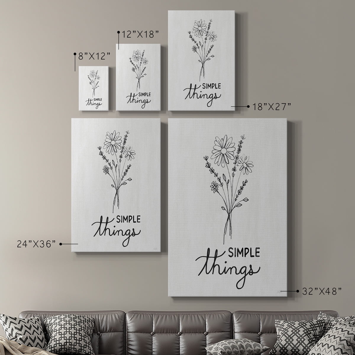 Simple Things Sketch Premium Gallery Wrapped Canvas - Ready to Hang
