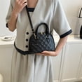thumbnail image 4 of Bolso de mano para mujer, Bolso de mano de cuero PU, Bolso de mano elegante Simple, bandolera (negro), 4 of 6