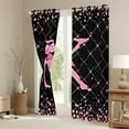 thumbnail image 3 of Manfei Pink Monogrammed K Black Out Curtains, Kawaii Princess Ribbon Bow Curtains Pack of 2 (42x63 Each), Teens Girls Kids Bedroom Curtains, Black Out Curtains Home Decor, 3 of 6