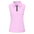 thumbnail image 6 of Womens Sleeveless Golf Shirts Zip Up Collared Athletic Tank Top Performance Breathable Quick Dry Summer Sport Polo Shirts for Women Casual Outdoor Purple M, 6 of 7