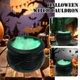 thumbnail image 3 of Halloween Witches Cauldron,Halloween Cauldron with Fog Maker,Witch Jar Atomizing Lamp with Green Light,LED Mist Maker Sprayer Decoration For Party Decorations, 3 of 7