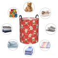 thumbnail image 4 of Balery Japanese Maneki Cats Cesta de ropa redonda con asas, impermeable, independiente, para ropa, juguetes, dormitorio y familia-Small, 4 of 6