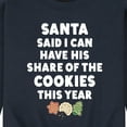 thumbnail image 3 of Instant Message - Santa Said I Can Have His Share Christmas - Men's Crew Neck Fleece Pullover, 3 of 6