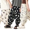 thumbnail image 3 of MXIEZI Boys Girls Cotton Summer Pants for 2-12 Years Unisex Cotton Breathable Long Pants Kids Toddler Printed Casual Trousers with Drawstring, 3 of 8