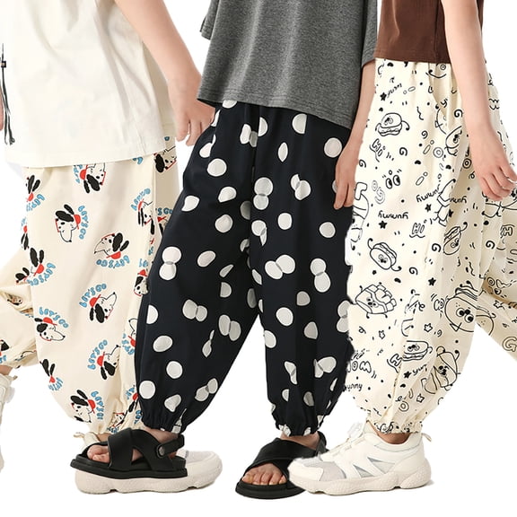 Nmmacb 2-12T Kids Toddler Baby Long Bloomers Flora Pants for Boys Girls Soft Cotton Summer Fall Air-Conditioned Pants Long Pants