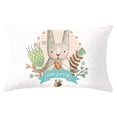 thumbnail image 1 of BotaniNest Housse de Coussin Décorative Carrée en Peau de Pêche Brossée Simple Face de Pâques, 1 of 3