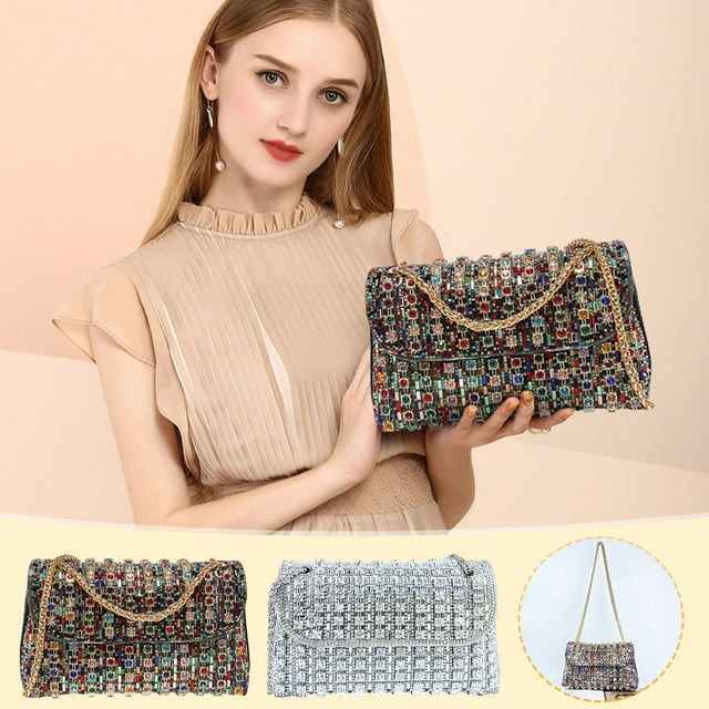 Precios de Liquidación, Bolso de cena para mujer 2025, nuevo, moderno y de alta gama, con incrustaciones de diamantes, pequeño bolso cruzado para hombro, bolso para vino con diamantes Akmoler
