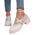 thumbnail image 4 of Willtoo Women's chunky PU Faux Leather Shoes with Bow Slip On Casual Daily Wear Loafers Rubber Sole Cute Casual Dress Footwear, 4 of 5