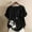 Black, variant on fanshangmao Women Short Sleeve Tops Cotton Women's Summer Tops Crewneck Tees for Women Printed Tops for Women Womens Tops Trendy