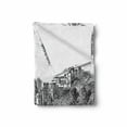 thumbnail image 2 of City Soft Flannel Fleece Throw Blanket, Vintage Engraved Style Drawing of Bethlehem Palestine Landscape, Cozy Plush for Indoor and Outdoor Use, 50" x 60", Charcoal Grey and White, by Ambesonne, 2 of 6