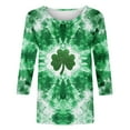 thumbnail image 2 of Mceream St Patricks Day Shirt Women 3/4 Sleeve T Shirts fashion Funny Green Shamrock Printed Graphic Saint Patrick's Tee Holiday Tops Ladies St Patricks Day Tshirts Green S, 2 of 5