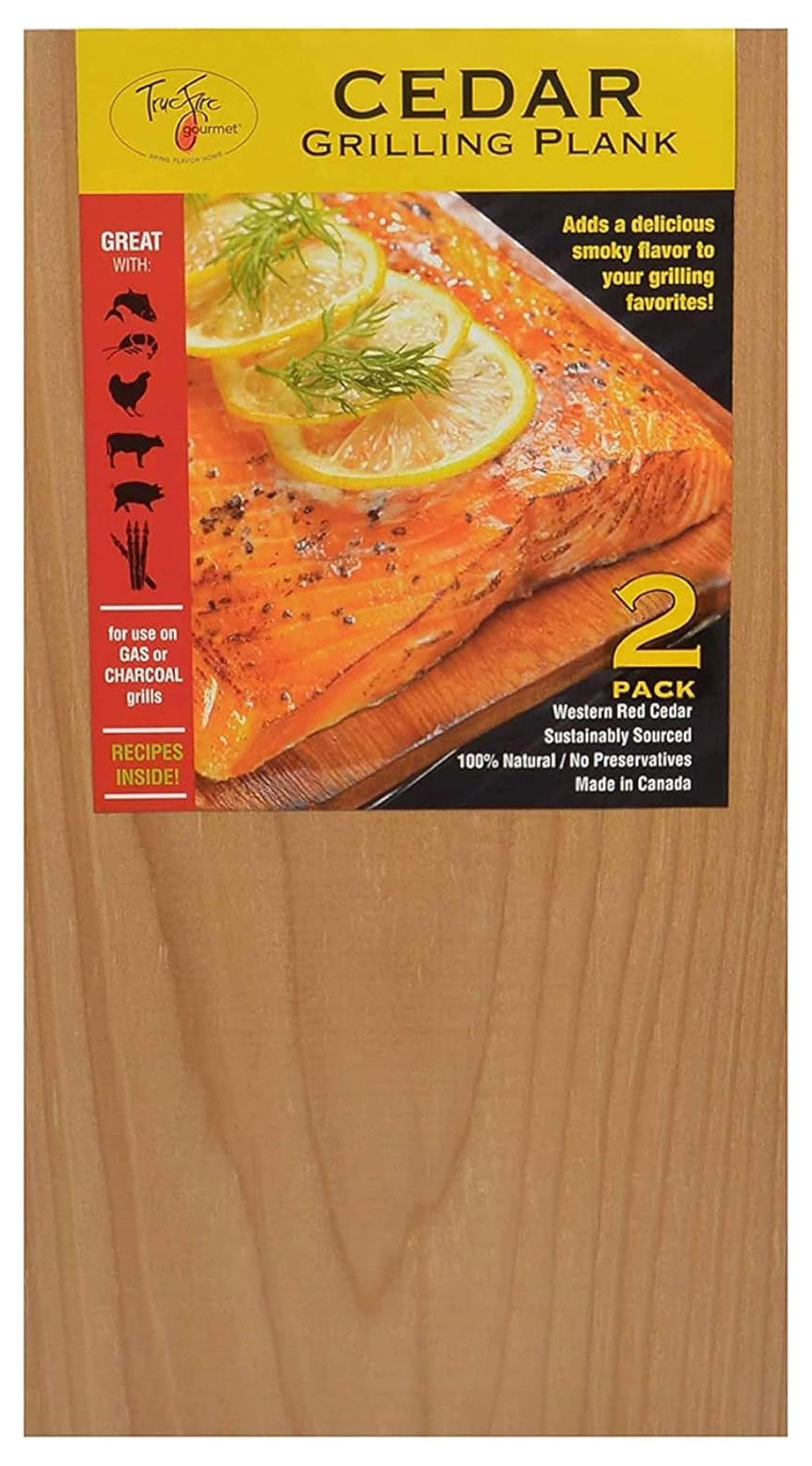 Fish Measuring Board 2-Pack Cedar Grilling Planks