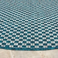 thumbnail image 3 of Safavieh Courtyard Blair Checkered Indoor/Outdoor Area Rug, Turquoise/Light Gray, 7'10" x 7'10" Round, 3 of 10