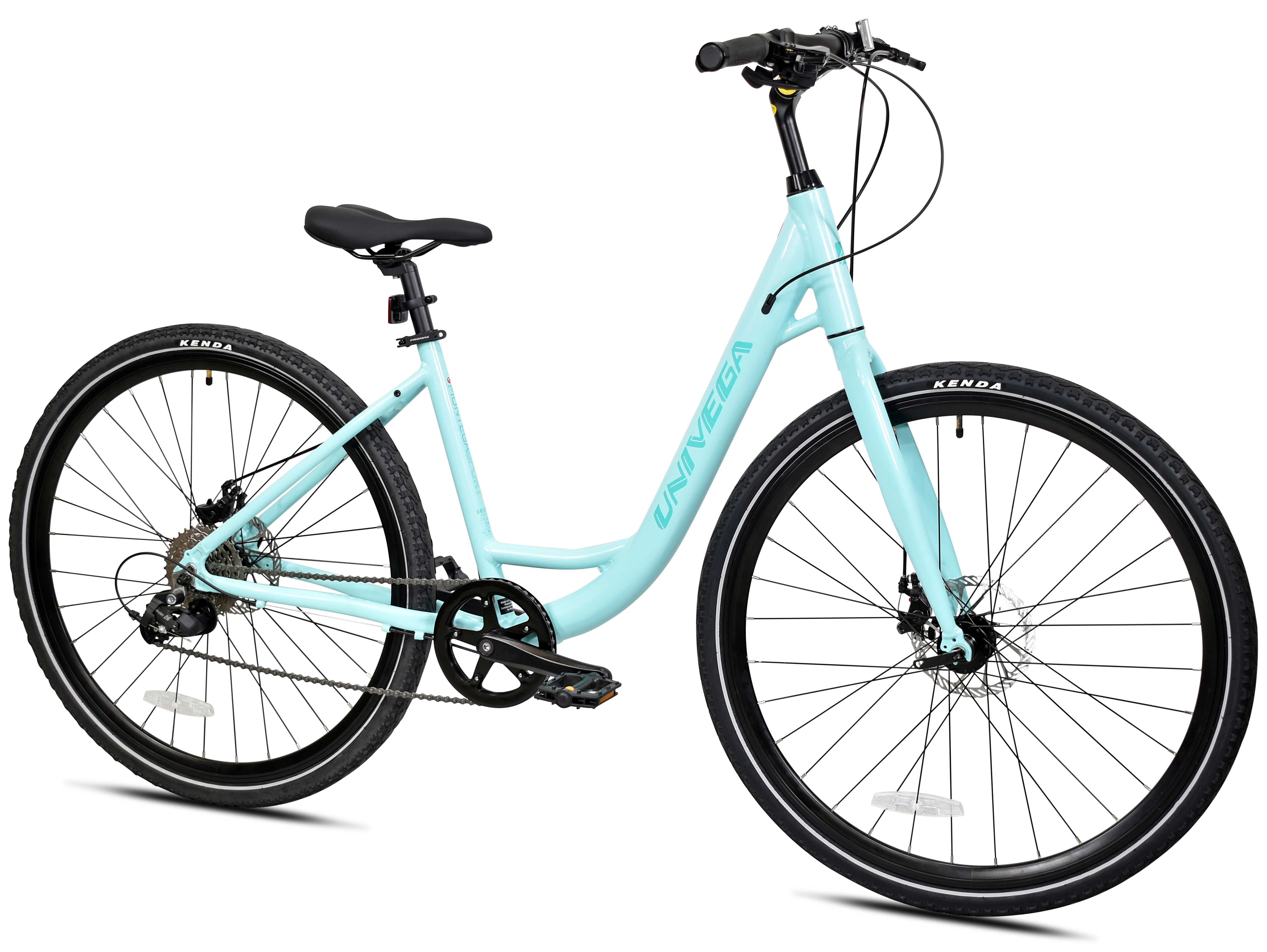 700C Univega Montega Sport Step Thru Comfort Hybrid Adult Bicycle, Medium Frame, Fits Rider 5'6" - 5'10", Unisex, Mint