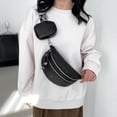 thumbnail image 4 of Bolso Pecho PU para Mujer Riñonera Suave Correa Ajustable Riñonera (negro), 4 of 9