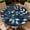 Blue Leaves, variant on Round Outdoor Tablecloth with Zipper and Umbrella Hole, Fitted Table Cloth with Elastic, Oil Waterproof Tablecover for Patio Picnic Camping Garden Fits 45"-48" Round Table, Mandala