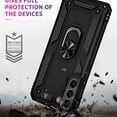 thumbnail image 7 of Decase For Samsung Galaxy S22,Shockproof Soft TPU Armor Slim Metal Ring Stand PC Back Case Cover,Black, 7 of 7