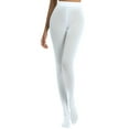thumbnail image 3 of Leggings de baile blancos de punto sin costuras para mujer, de color liso y talla grande, sin amoníaco, 40D, coloridos, 3 of 6