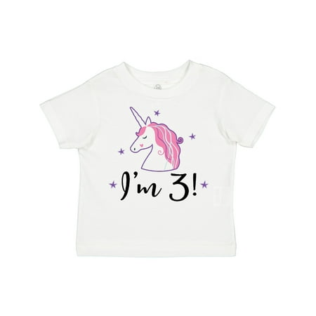 

Inktastic Third Birthday Cute Unicorn Gift Toddler Toddler Girl T-Shirt