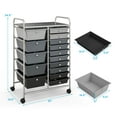 thumbnail image 3 of Gymax 15 Drawer Rolling Storage Cart Opaque Multicolor Drawers Home Organizer Mixed Black, 3 of 10