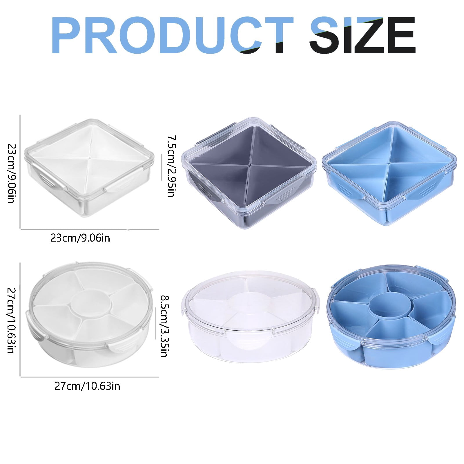 XKHHLH Divided Veggie Tray with Lid Snackle Box Serving Container Salad Keeper with Removable Boxes Stackable Refrigerator Organizer Bins Produce Saver for Meal Prep Fruit