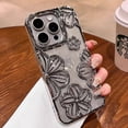 thumbnail image 3 of for iPhone 16 Plus Case with Bling 3D Floral Pattern, Girly Woman Cute Soft TPU Plated Silicone Gradient Glitter Sparkly Case Shockproof Protective Cover for iPhone 16 Plus 6.7" (Silver), 3 of 6