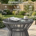 thumbnail image 4 of Outsunny Table d'Appoint en Rotin, Table d'Appoint Ronde à Tambour Creux, Gris Foncé, 4 of 10