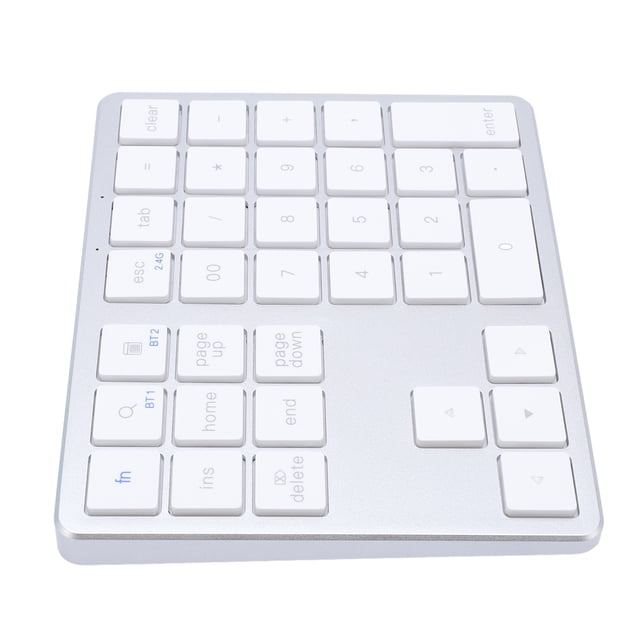 BT Number Pad, Rechargeable Cordless Numeric Keypad, 35 Keys External Numpad Keyboard for Laptop PC Tablet, Cordless BT Dual Mode