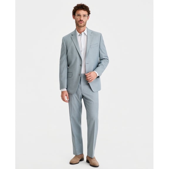 Perry Ellis Portfolio Mens Modern fit 2 Piece Suit 38 S Pants 31 / 30 Teal Blue