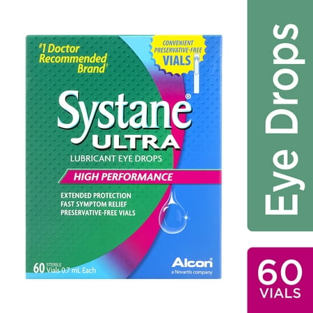 SYSTANE ULTRA Lubricant Eye Drops for Dry Eye Symptoms, 60 Preservative-Free Single Use
