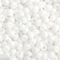 John Bead Czech Glass Seed Beads 11/0 (250g) Opaque White Bead for Crafts