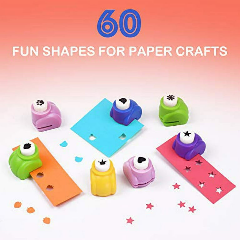 Incraftables 6pcs Decorative Pattern Edge Craft Scissors 10pcs Small Paper  Hole Punch Shapes 10pcs Colorful Papers