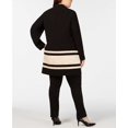 thumbnail image 6 of Alfani Women’s Plus Size Striped Jackets, Black, 1X, 6 of 11