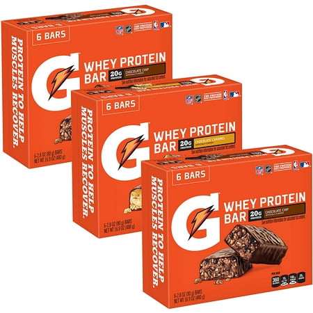 Gatorade Whey Protein Recover Bars, Variety Pack, 18 (Best Tasting Healthy Protein Bars)