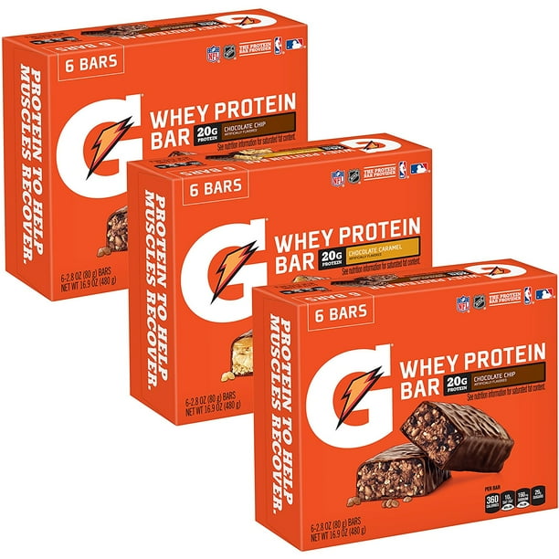 Are Gatorade Whey Protein Bars Healthy Gatorade Whey Protein Recover Bars, Variety Pack, 18 Ct - Walmart.com
